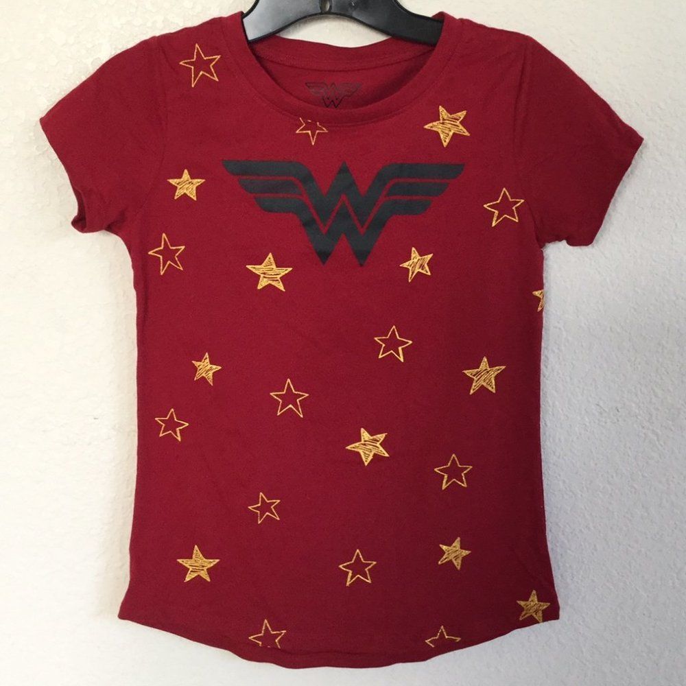 DC COMICS Girls Wonder Woman Logo Stars Short Slee